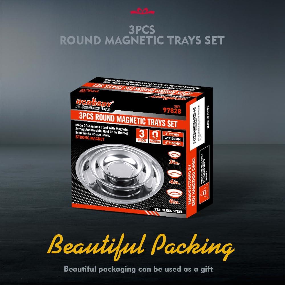 Bandeja Magnética HORUSDY Acero Inoxidable 3 Piezas 7.62-15.24 cm