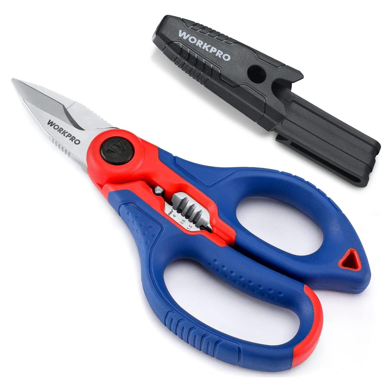 Tijeras de Electricista WORKPRO 16.3 cm Acero Inoxidable con Pelacables