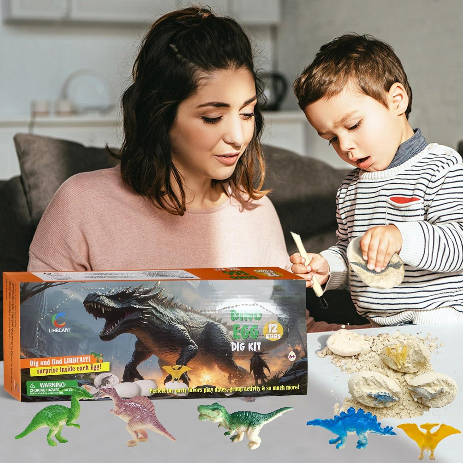 Kit de Excavación de Huevos de Dinosaurio 12 Piezas LIHBCAIYI