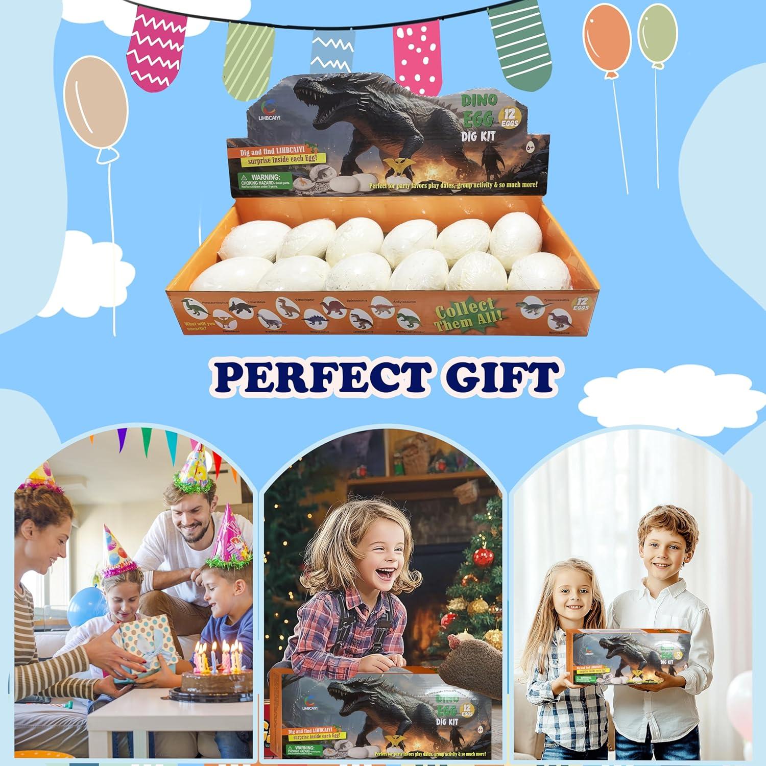 Kit de Excavación de Huevos de Dinosaurio 12 Piezas LIHBCAIYI