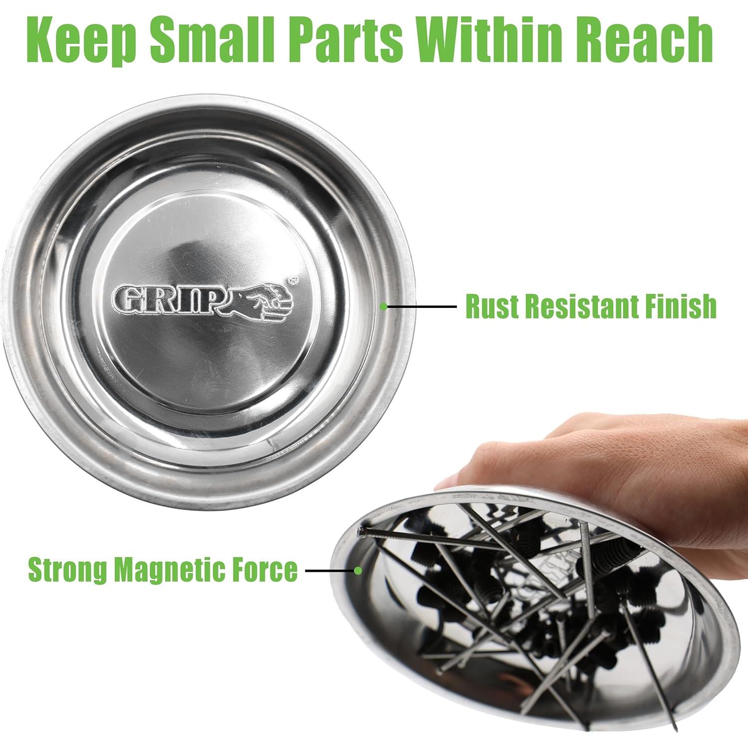 Bandeja Magnética de Piezas Grip-On 15.24 cm Acero Inoxidable