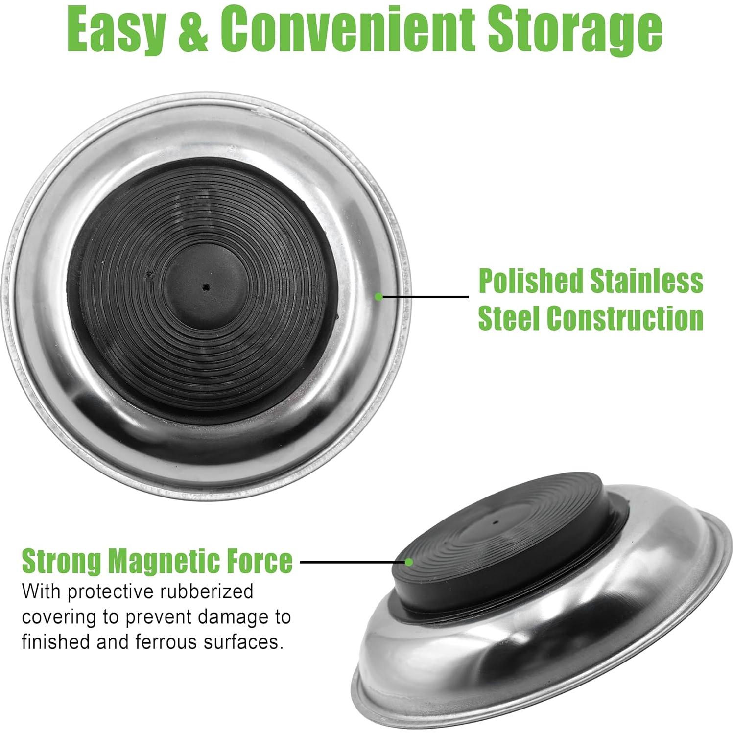 Bandeja Magnética de Piezas Grip-On 15.24 cm Acero Inoxidable
