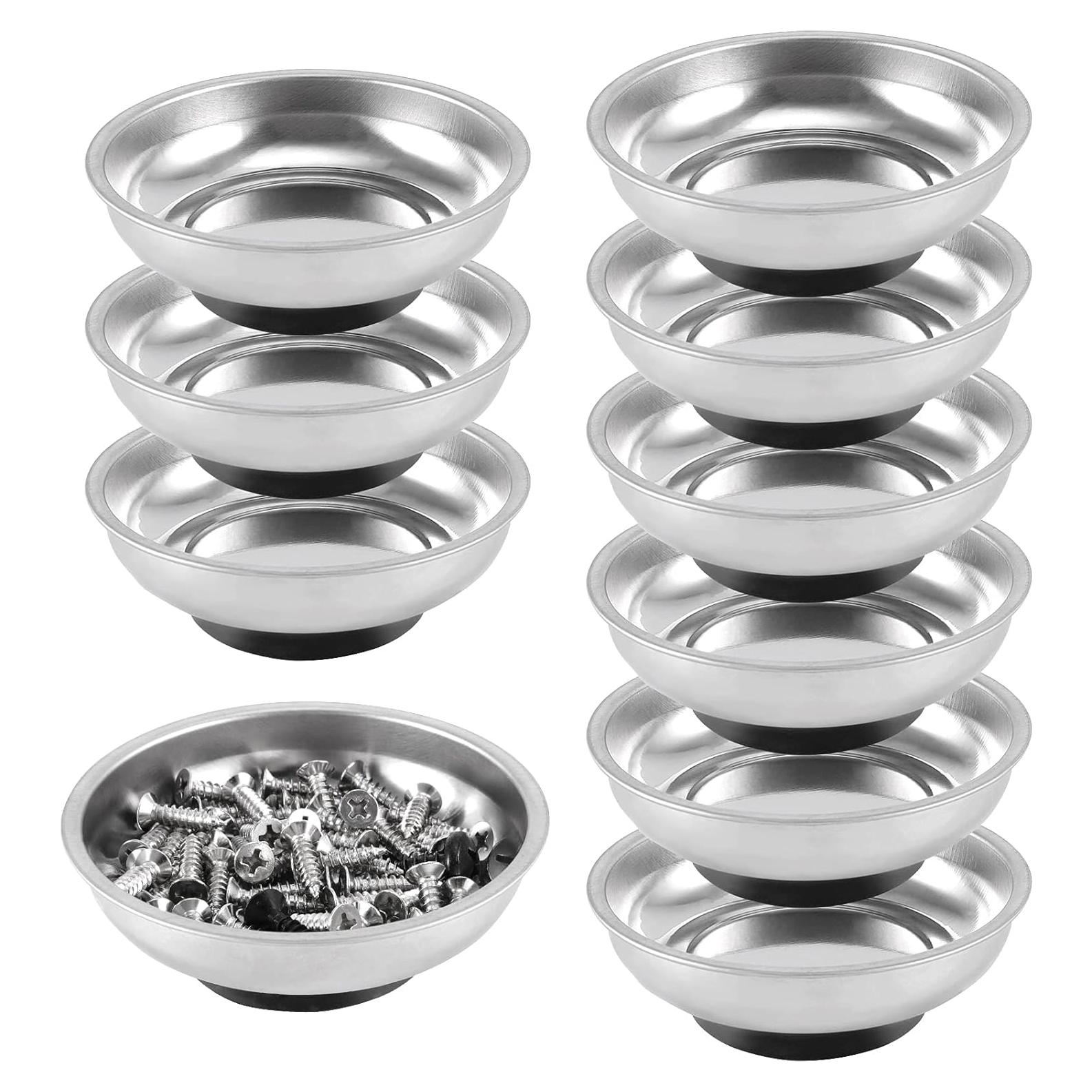 Bandeja Magnética de Acero Inoxidable FUNSUEI 10 Piezas 7.62 cm