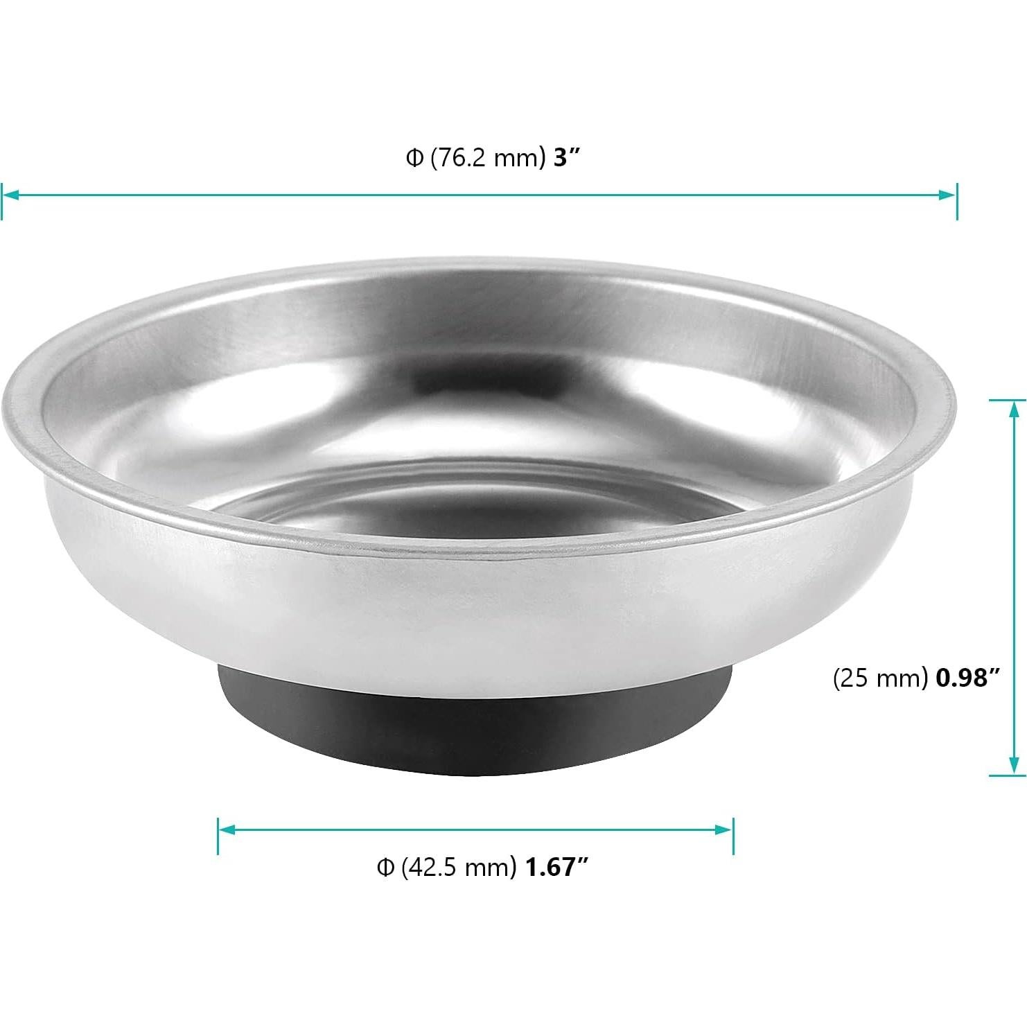 Bandeja Magnética de Acero Inoxidable FUNSUEI 10 Piezas 7.62 cm
