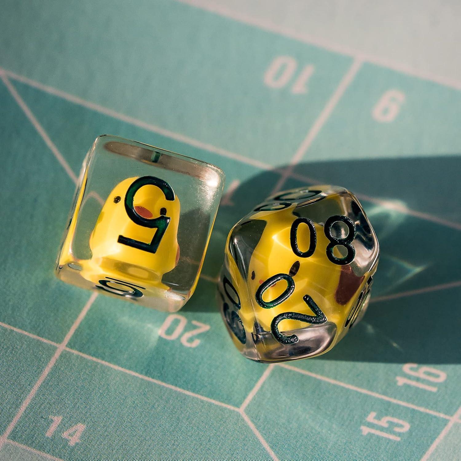 Juego de Dados Poliedricos Cusdie 8 Pcs con Animales D&D