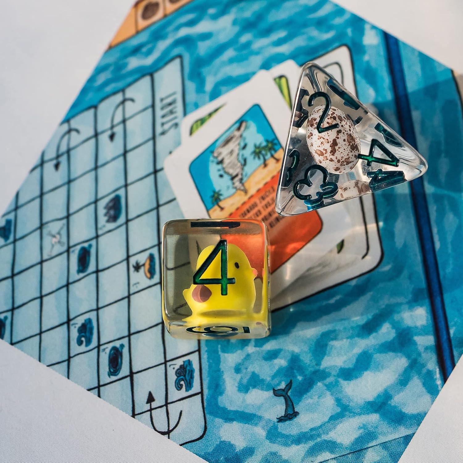 Juego de Dados Poliedricos Cusdie 8 Pcs con Animales D&D