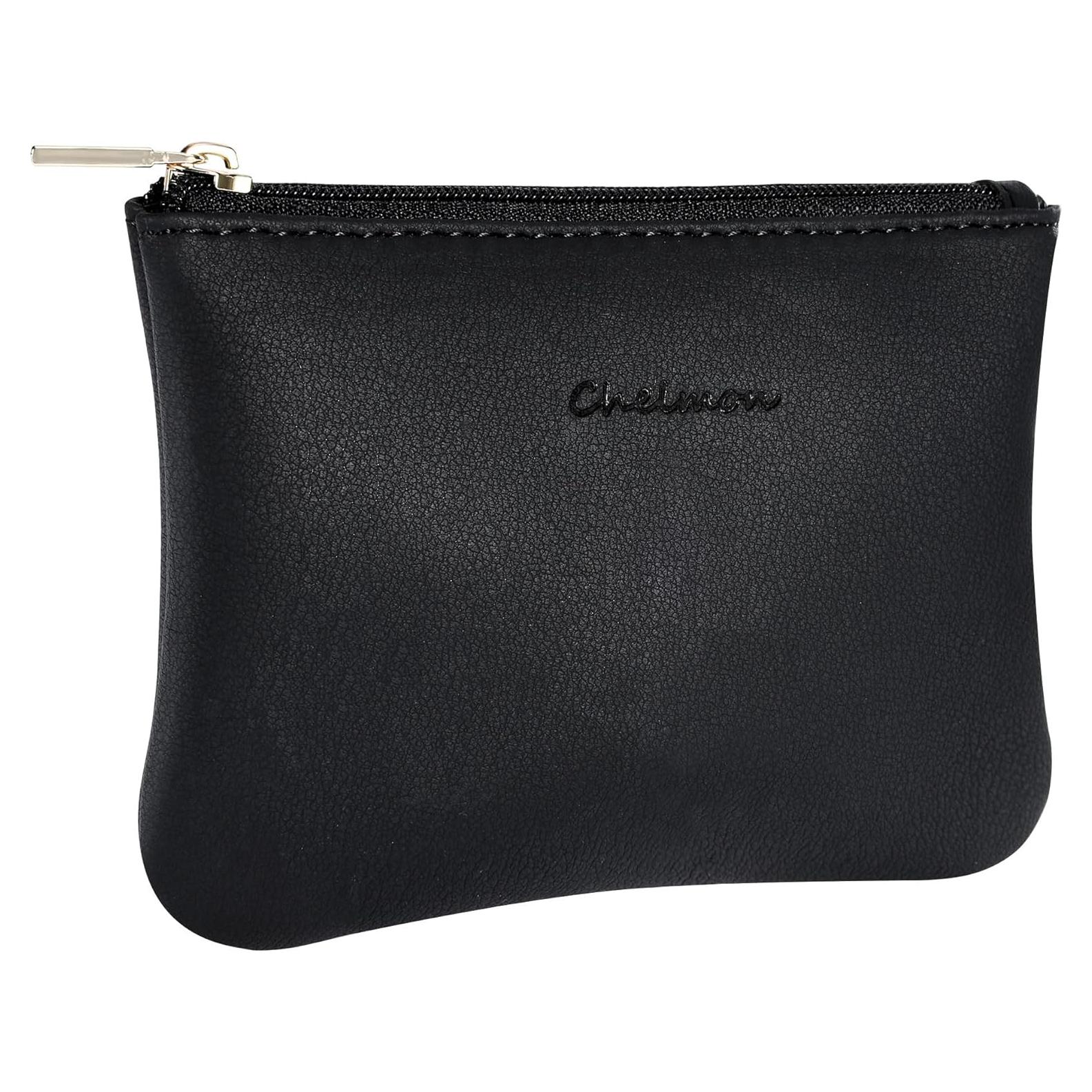 Monedero de Cuero Vegano Chelmon Unisex con Cremallera 12.7x8.9cm