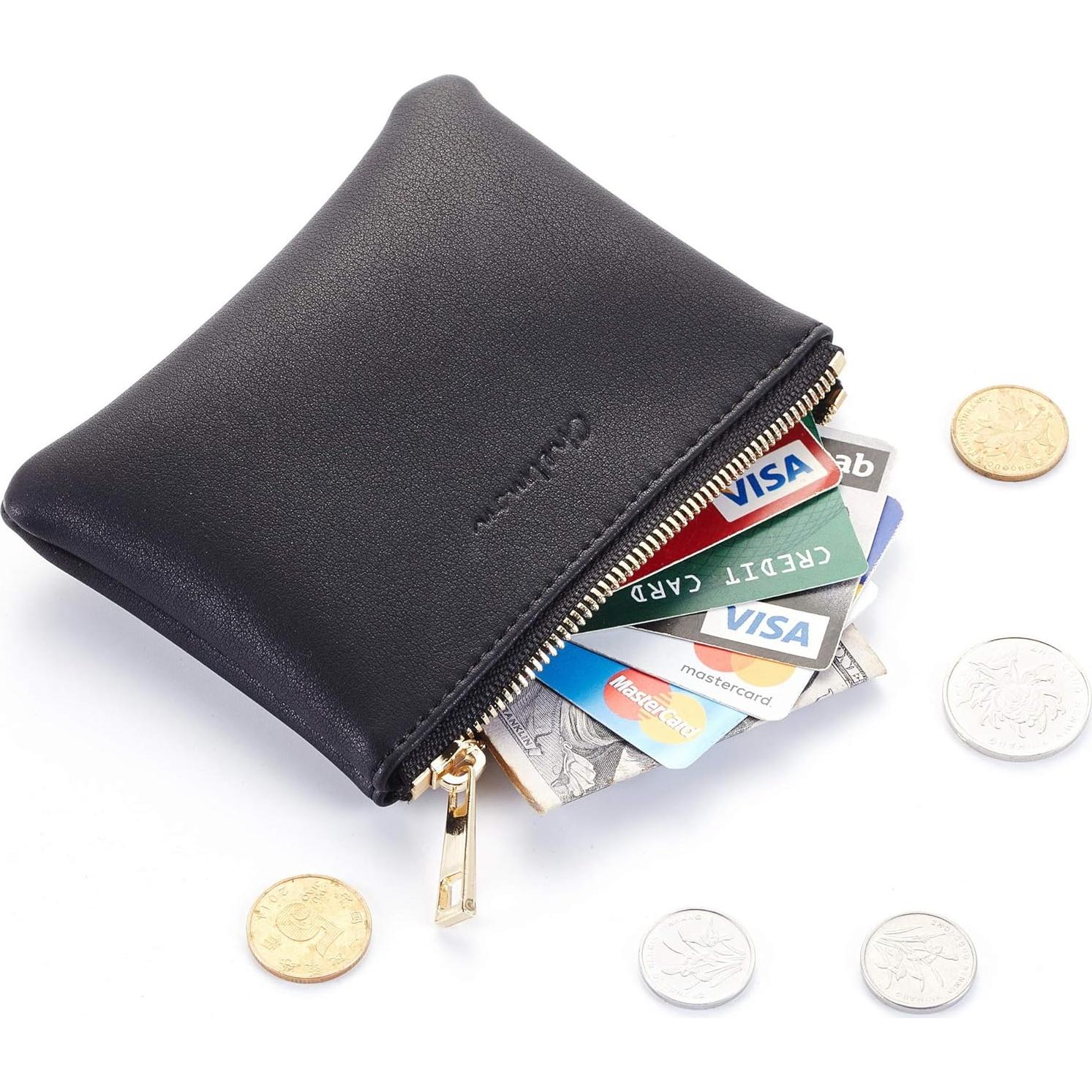 Monedero de Cuero Vegano Chelmon Unisex con Cremallera 12.7x8.9cm