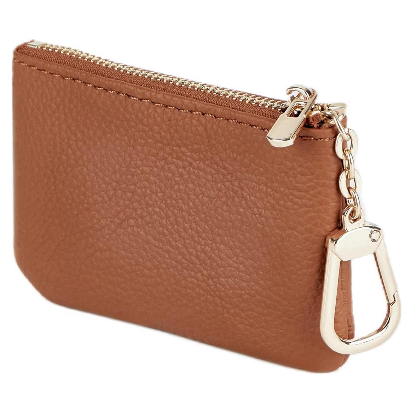 Monedero de Cuero LARENNT Marrón con Llave y Soporte para Tarjetas