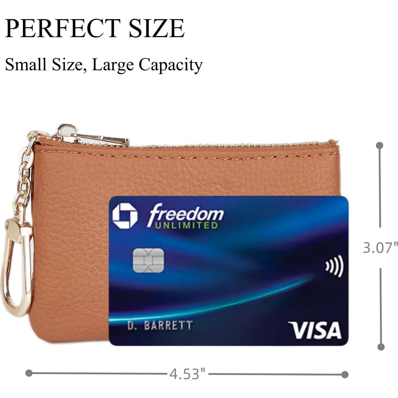 Monedero de Cuero LARENNT Marrón con Llave y Soporte para Tarjetas