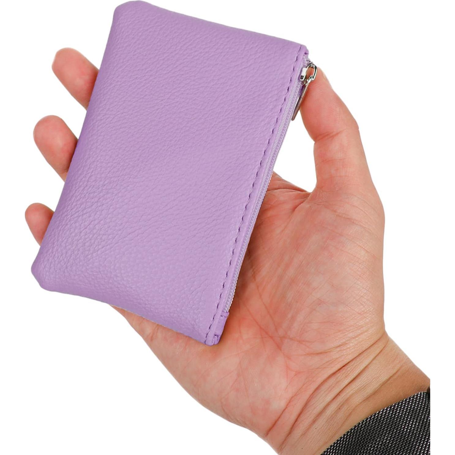 Monedero Mini KALIONE de PU Negro y Púrpura 12.5x8.5cm