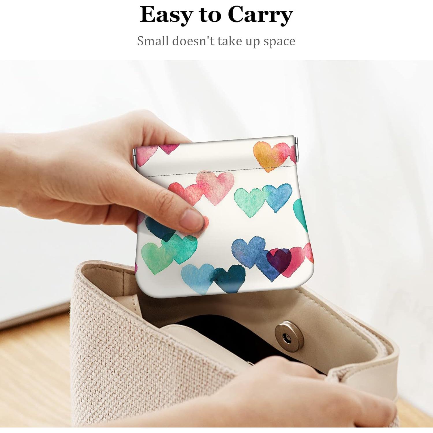 Monedero Squeeze Fintie de Cuero PU para Mujer - Corazones Lluviosos