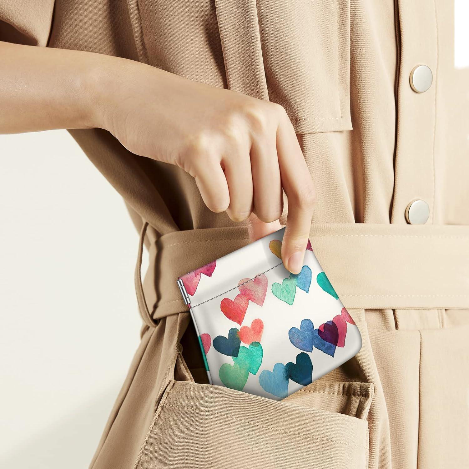 Monedero Squeeze Fintie de Cuero PU para Mujer - Corazones Lluviosos