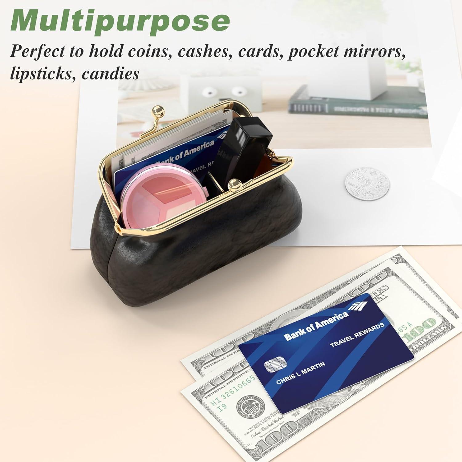 Monedero de Cuero PU Nipichsha Negro Compacto 13.5x11.4cm