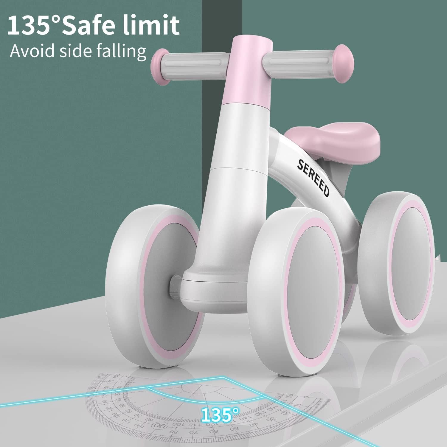 Bicicleta de Equilibrio SEREED UD30 Rosa para Bebés 1-2 Años