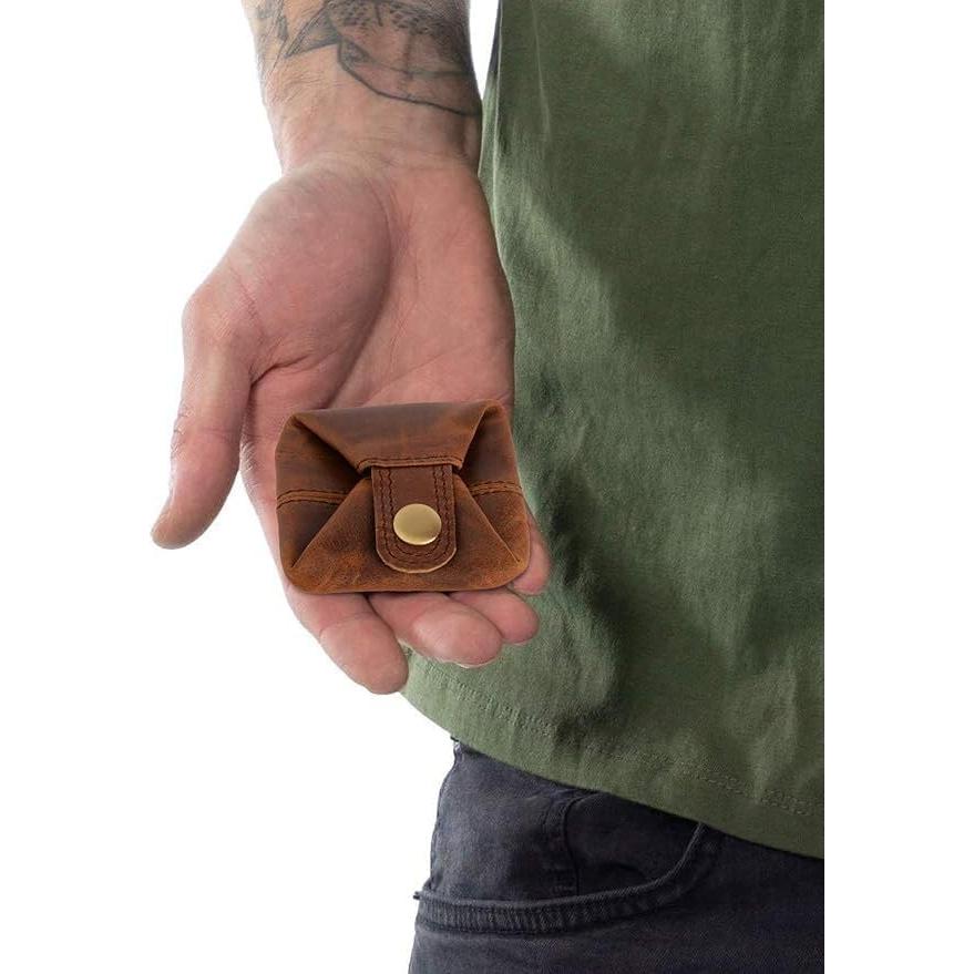 Monedero de Cuero Jajmo Legacy Compacto 7.62x7.62cm Marrón