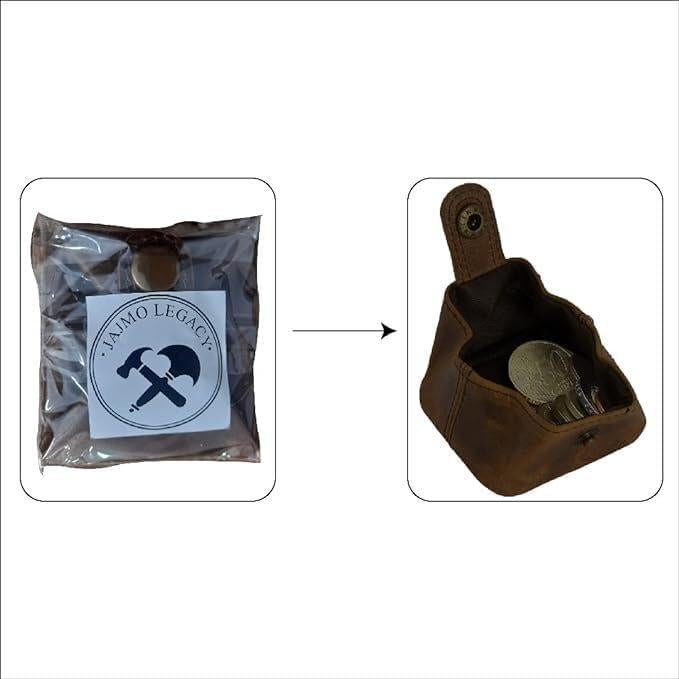 Monedero de Cuero Jajmo Legacy Compacto 7.62x7.62cm Marrón