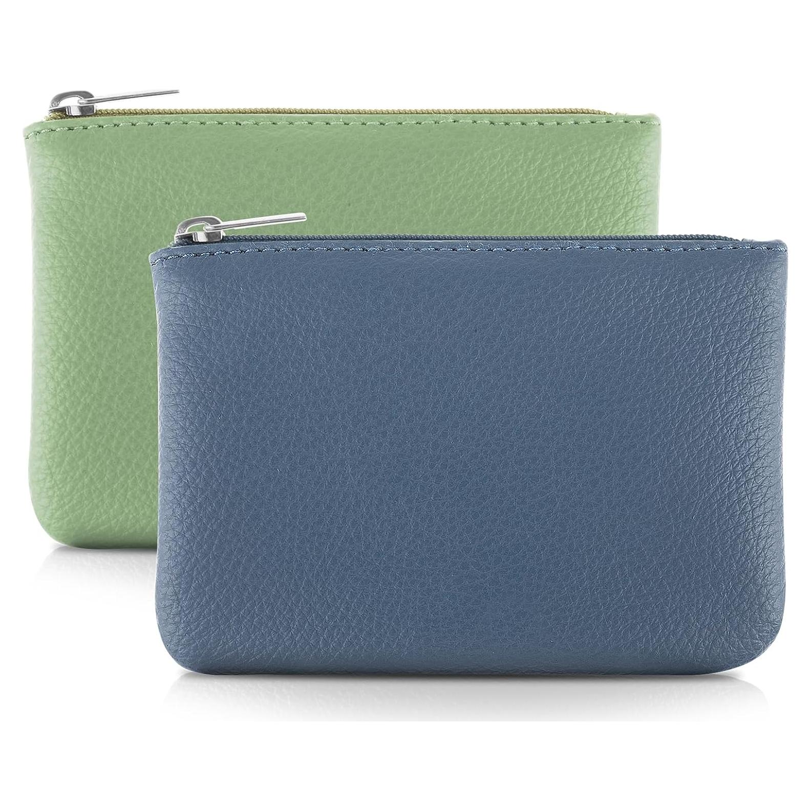 2 Monederos de PU TIESOME Azul y Verde Claro para Mujeres