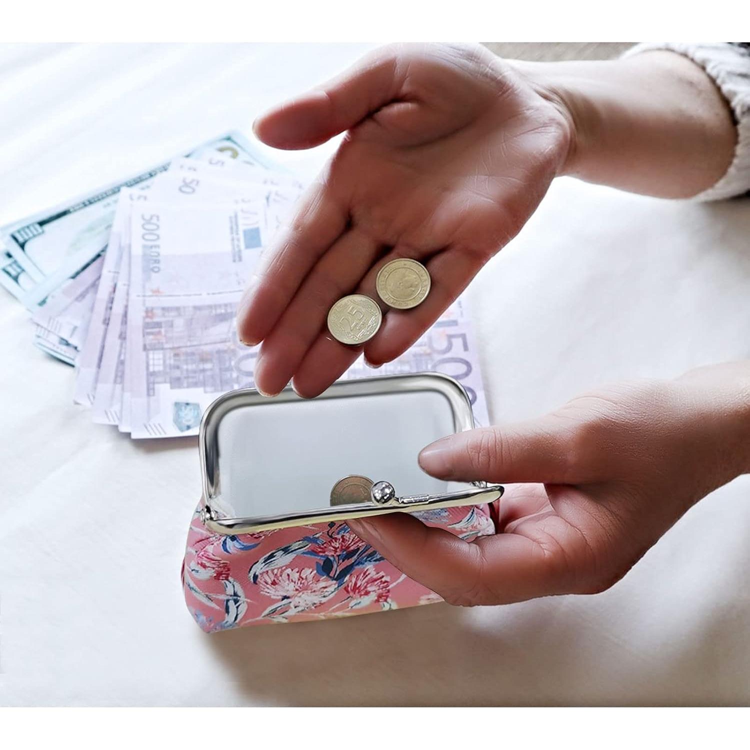 Monedero de Cuero Sintético FuninCrea Floral Doble Cierre