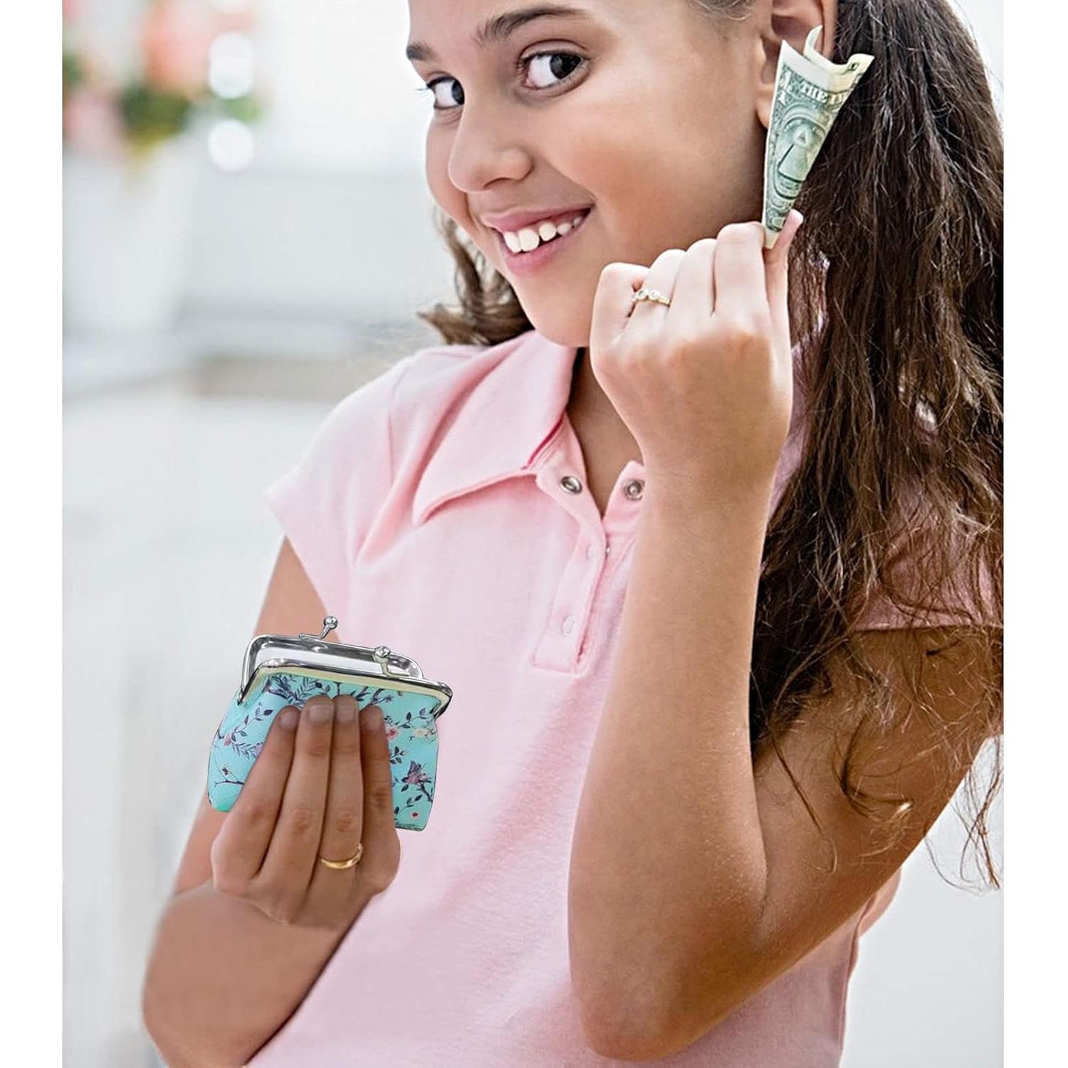 Monedero de Cuero Sintético FuninCrea Floral Doble Cierre