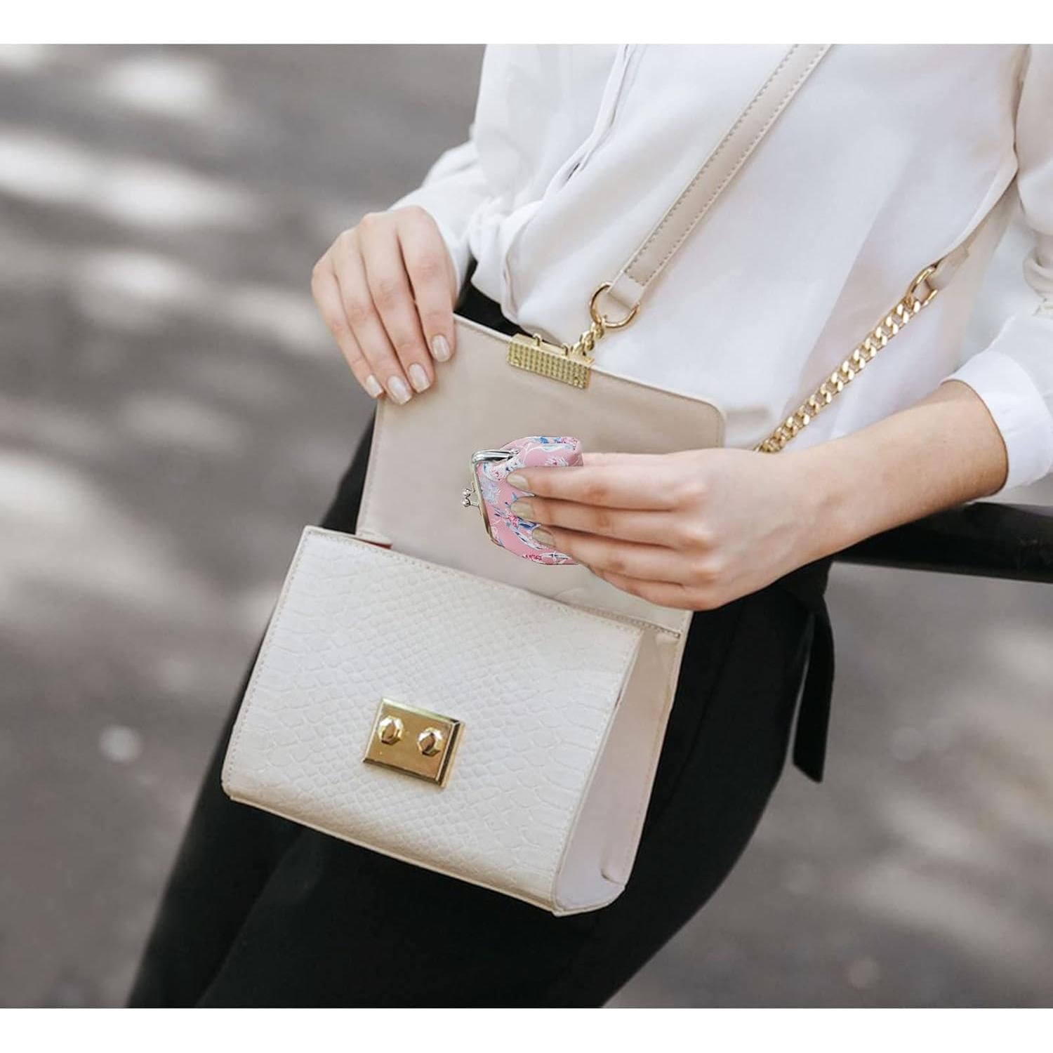 Monedero de Cuero Sintético FuninCrea Floral Doble Cierre