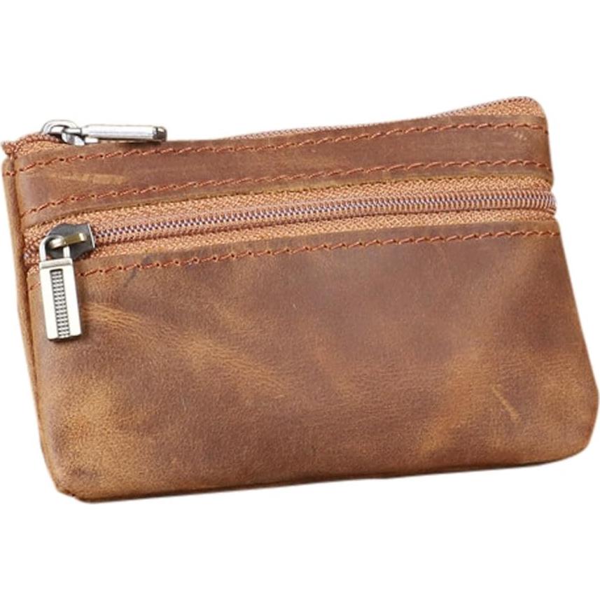 Monedero de cuero genuino para hombres Hersent marrón