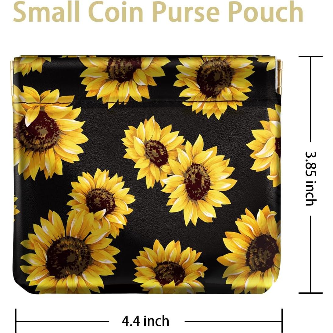 Monedero de Presión Pequeño Girasoles para Mujeres