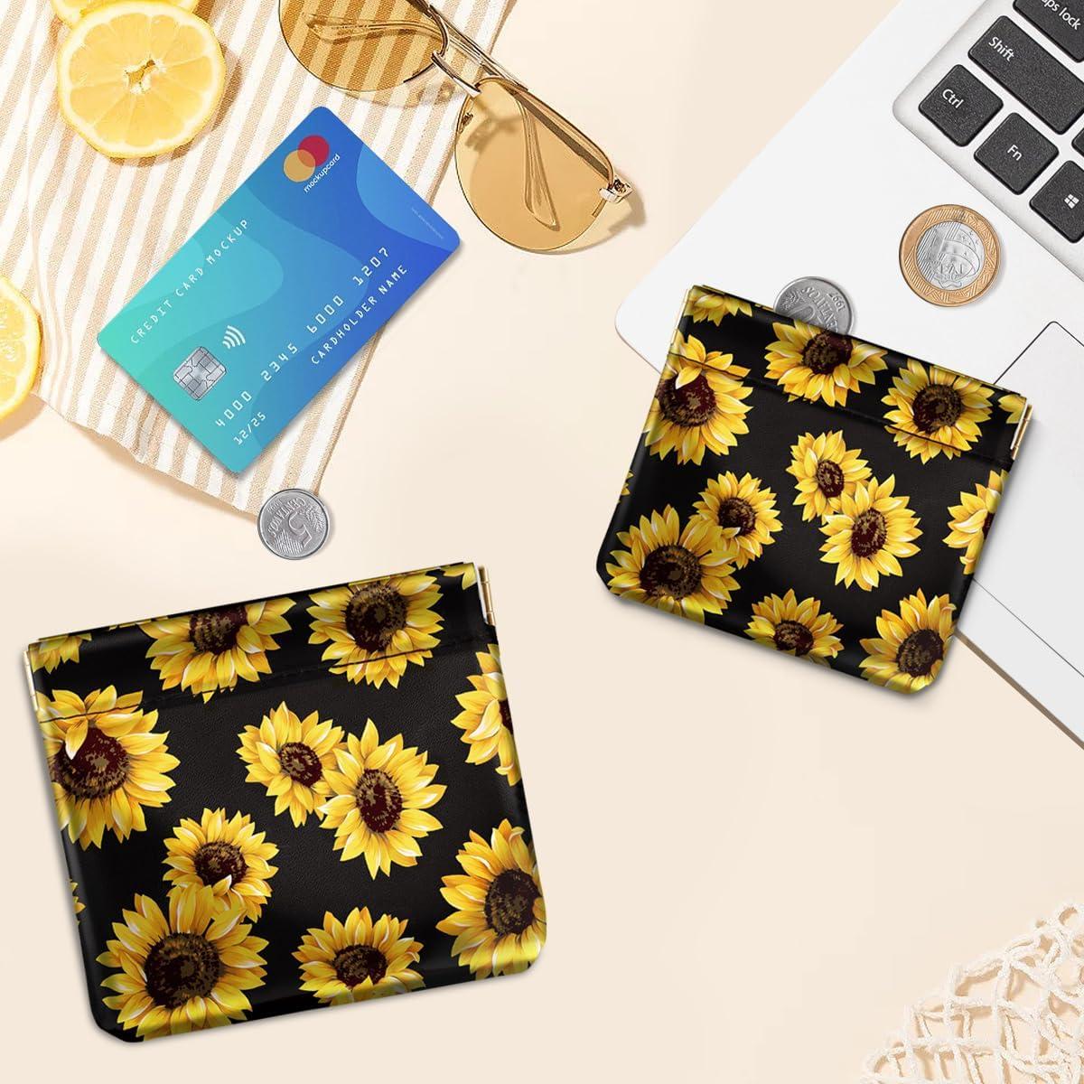 Monedero de Presión Pequeño Girasoles para Mujeres