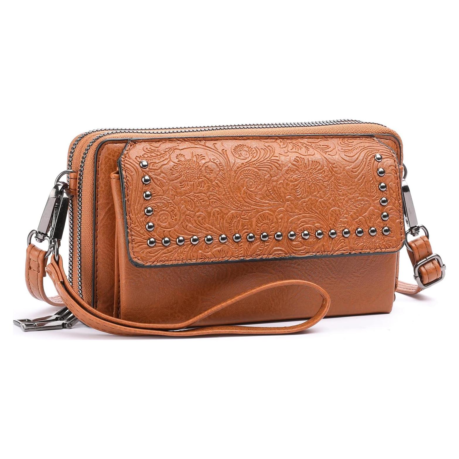 Bolso Cruzado FALAN MULE de Cuero para Mujeres Marrón