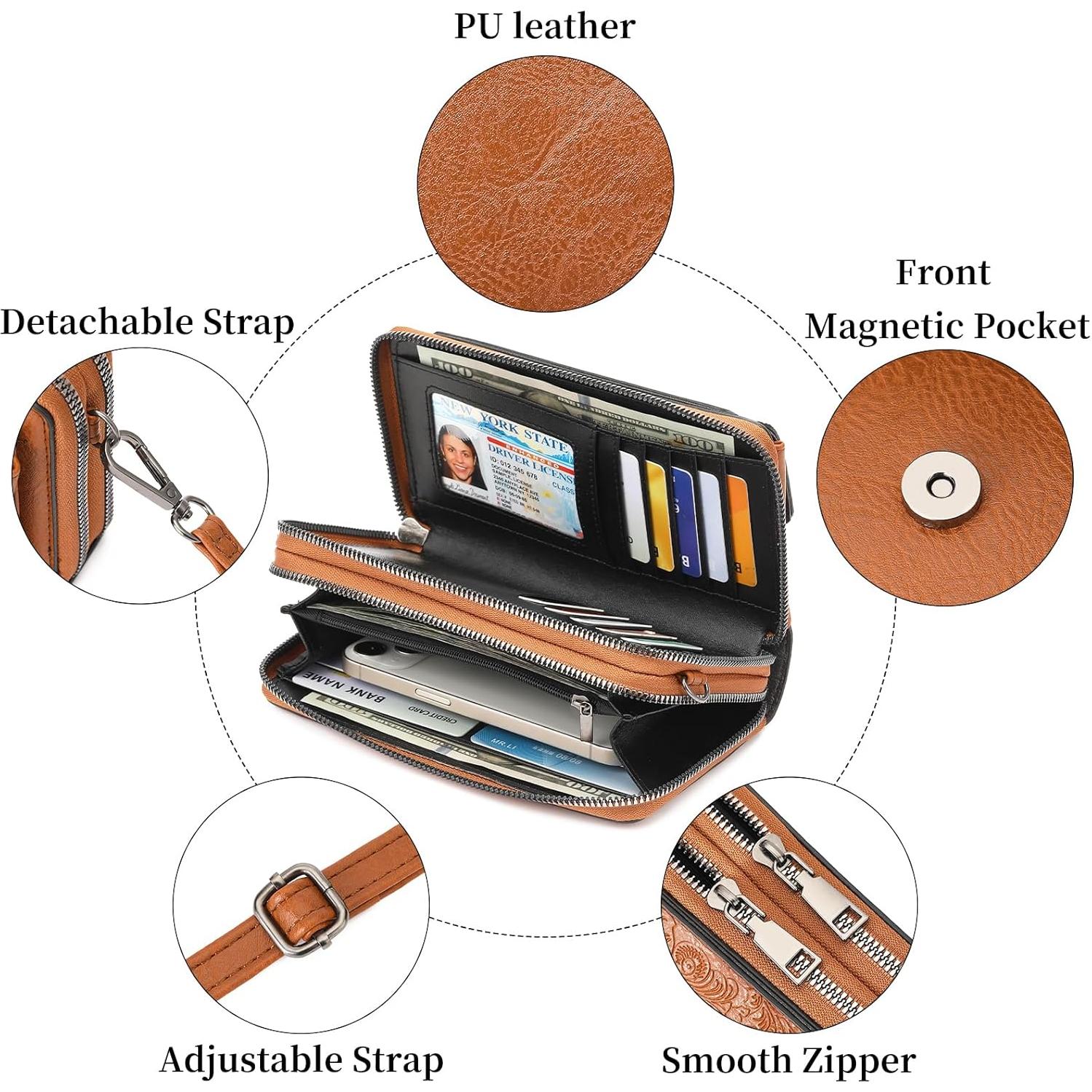 Bolso Cruzado FALAN MULE de Cuero para Mujeres Marrón