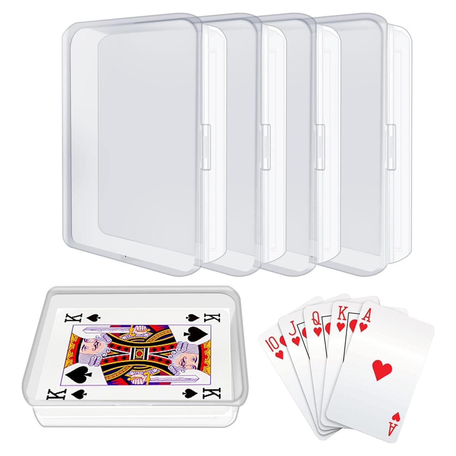 Estuches de Cartas IOKUKI 4 Pcs Plástico Transparente 10.4x7.6cm