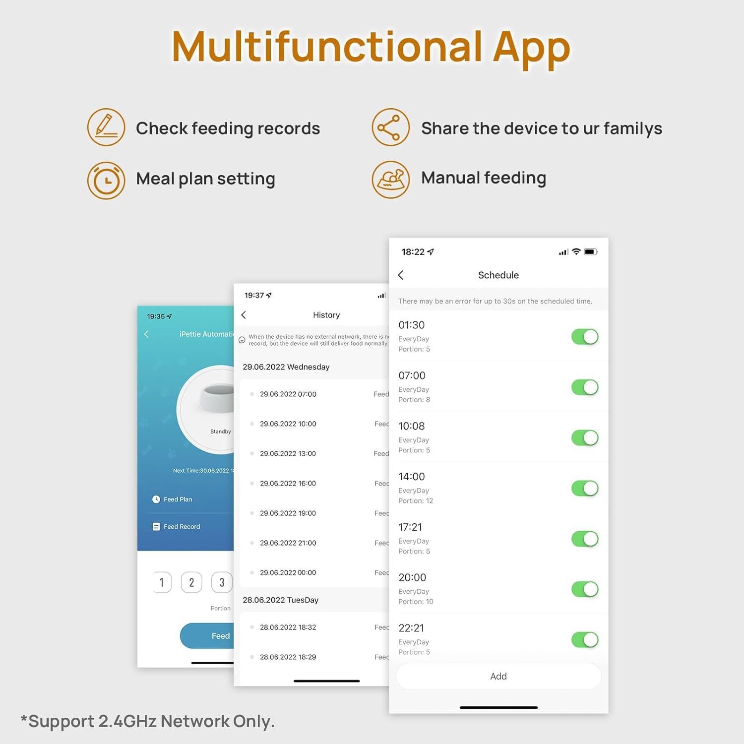 Comedero Automático iPettie WiFi 5L para 2 Mascotas