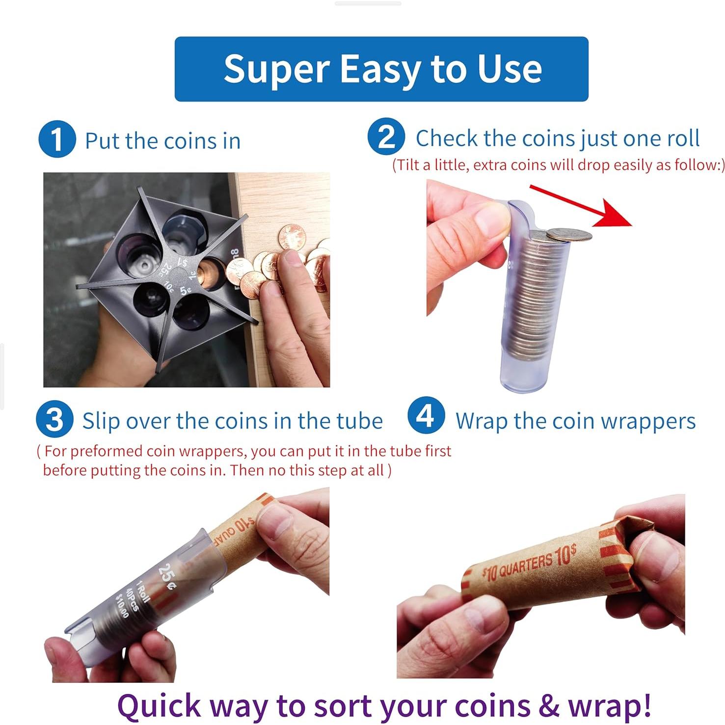 Contador de Monedas 5-en-1 Byteen8 | Organizador Gris 288g