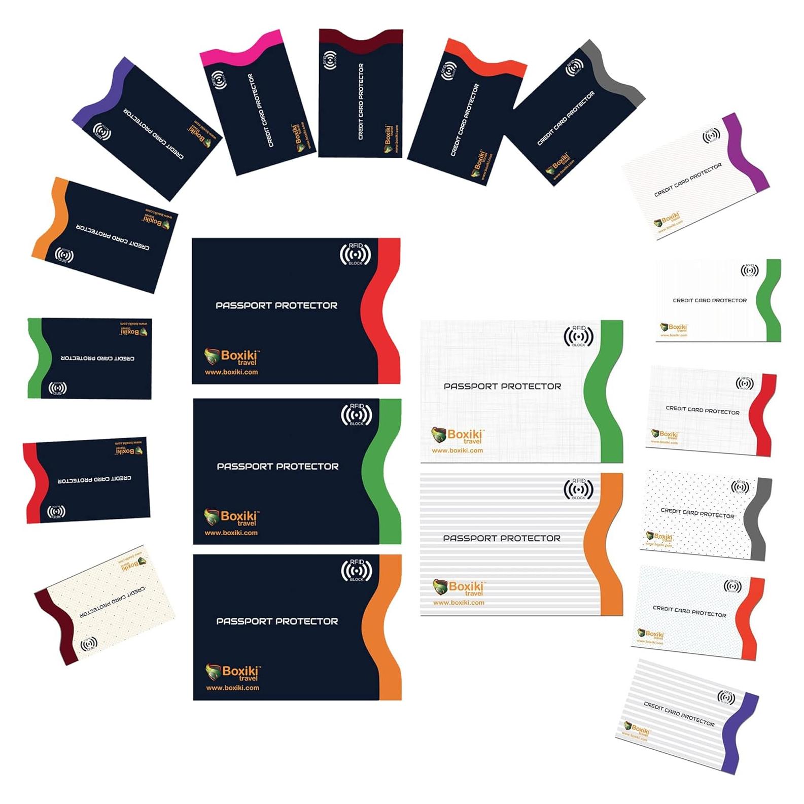 Mangas Bloqueadoras RFID Boxiki Travel, Set de 20, Protección Tarjetas