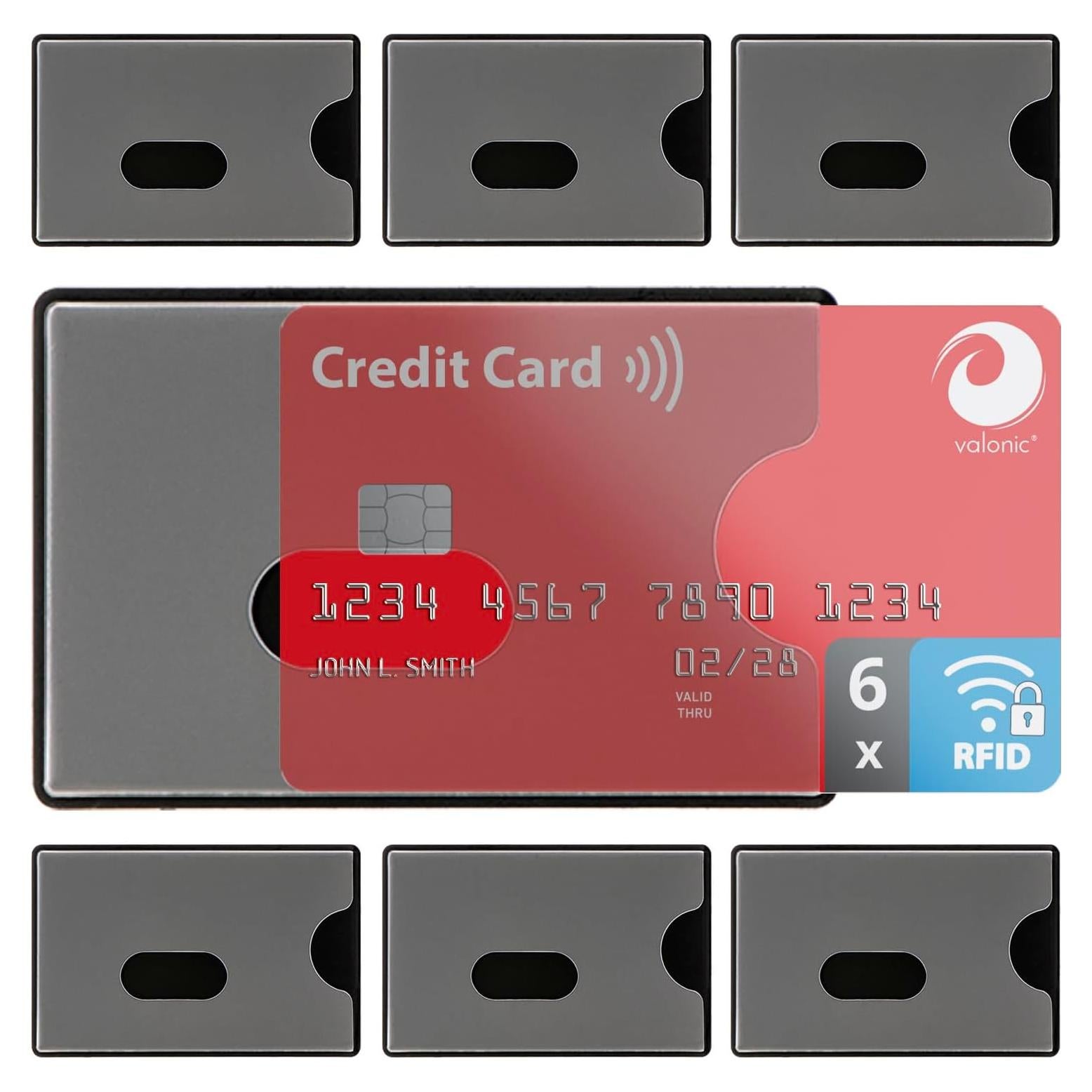 Set de 6 Fundas RFID Valonic - Transparente, Protección Tarjetas