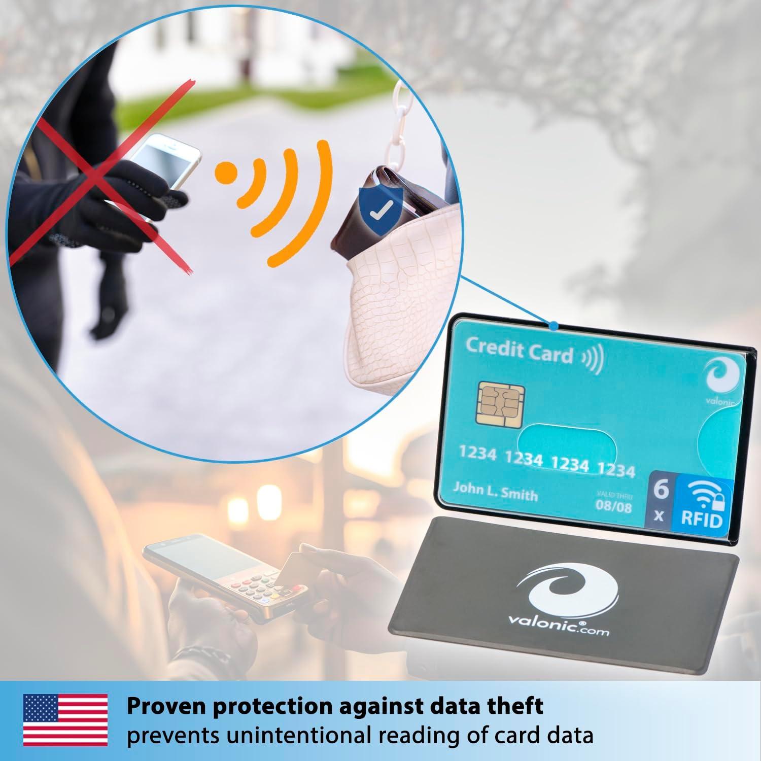 Set de 6 Fundas RFID Valonic - Transparente, Protección Tarjetas
