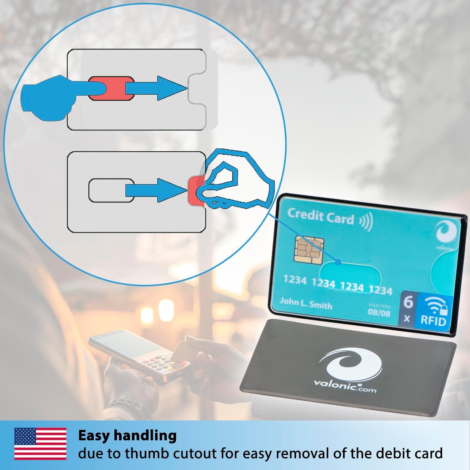 Set de 6 Fundas RFID Valonic - Transparente, Protección Tarjetas