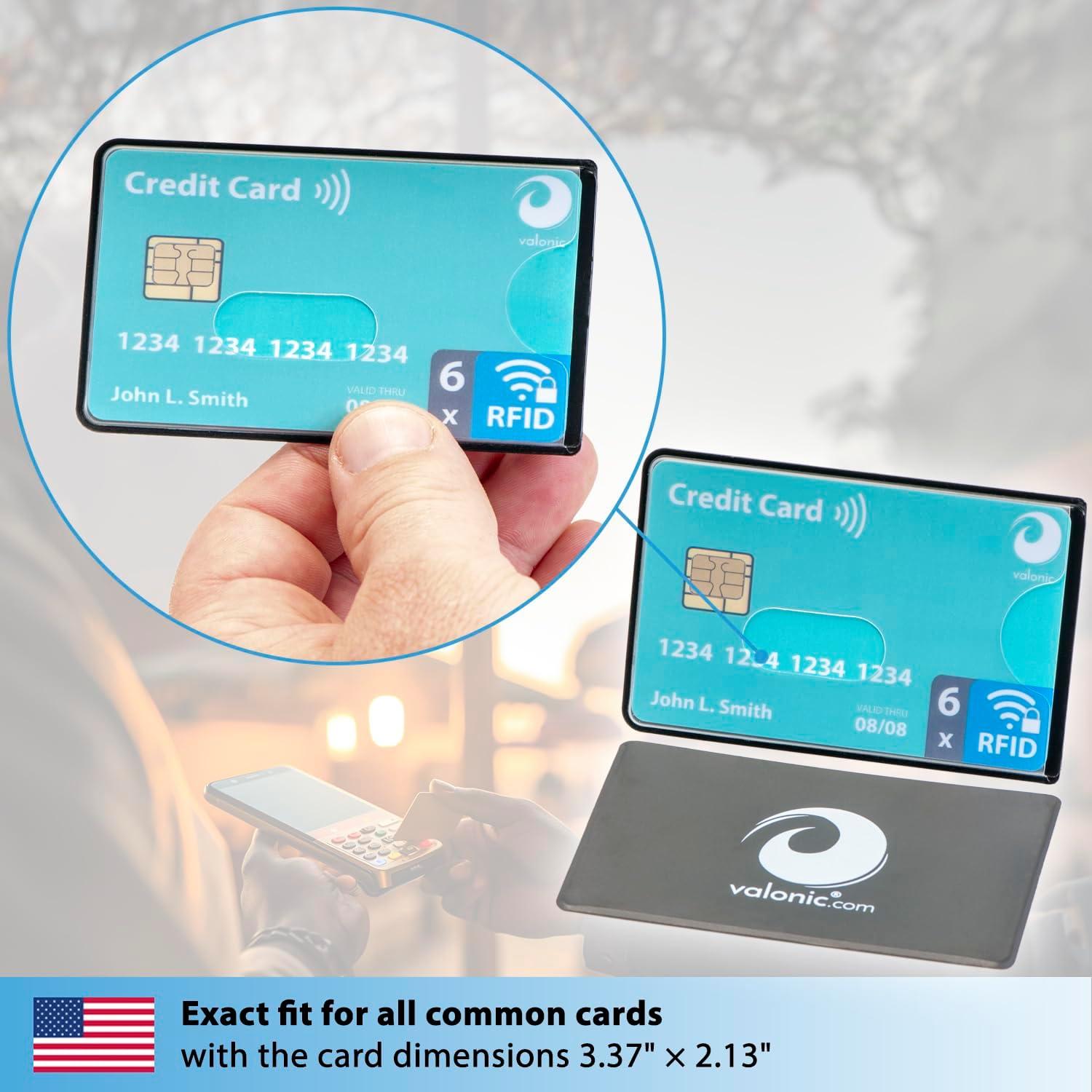 Set de 6 Fundas RFID Valonic - Transparente, Protección Tarjetas