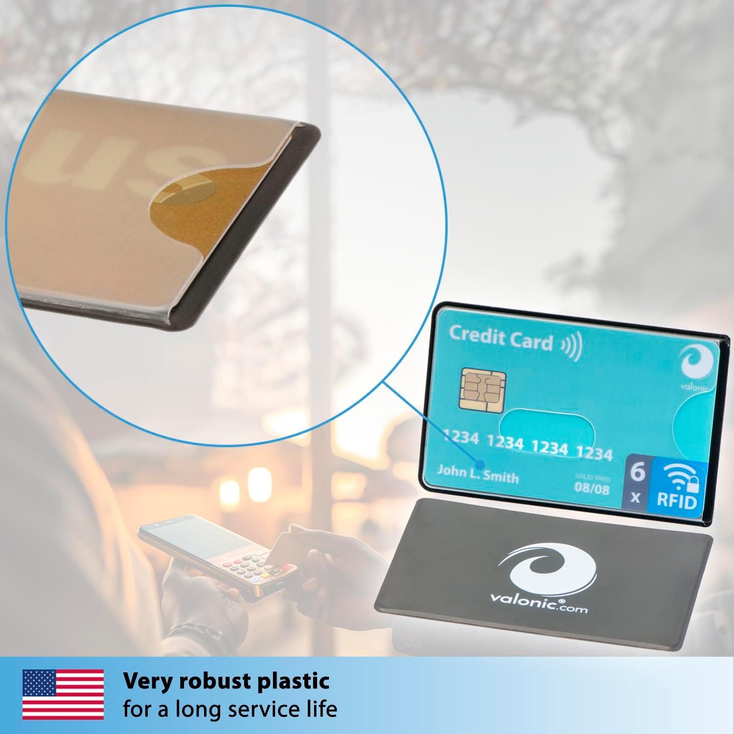 Set de 6 Fundas RFID Valonic - Transparente, Protección Tarjetas