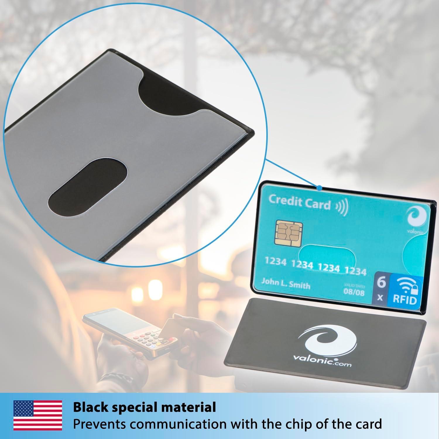 Set de 6 Fundas RFID Valonic - Transparente, Protección Tarjetas