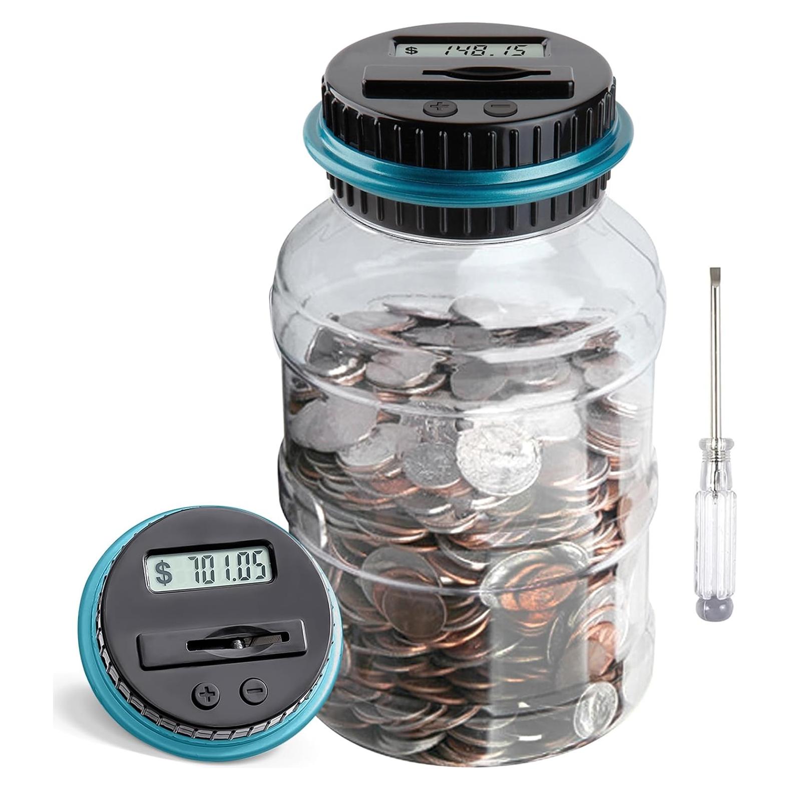 Alcancía Digital Vcertcpl 1.8L con Contador LCD Azul