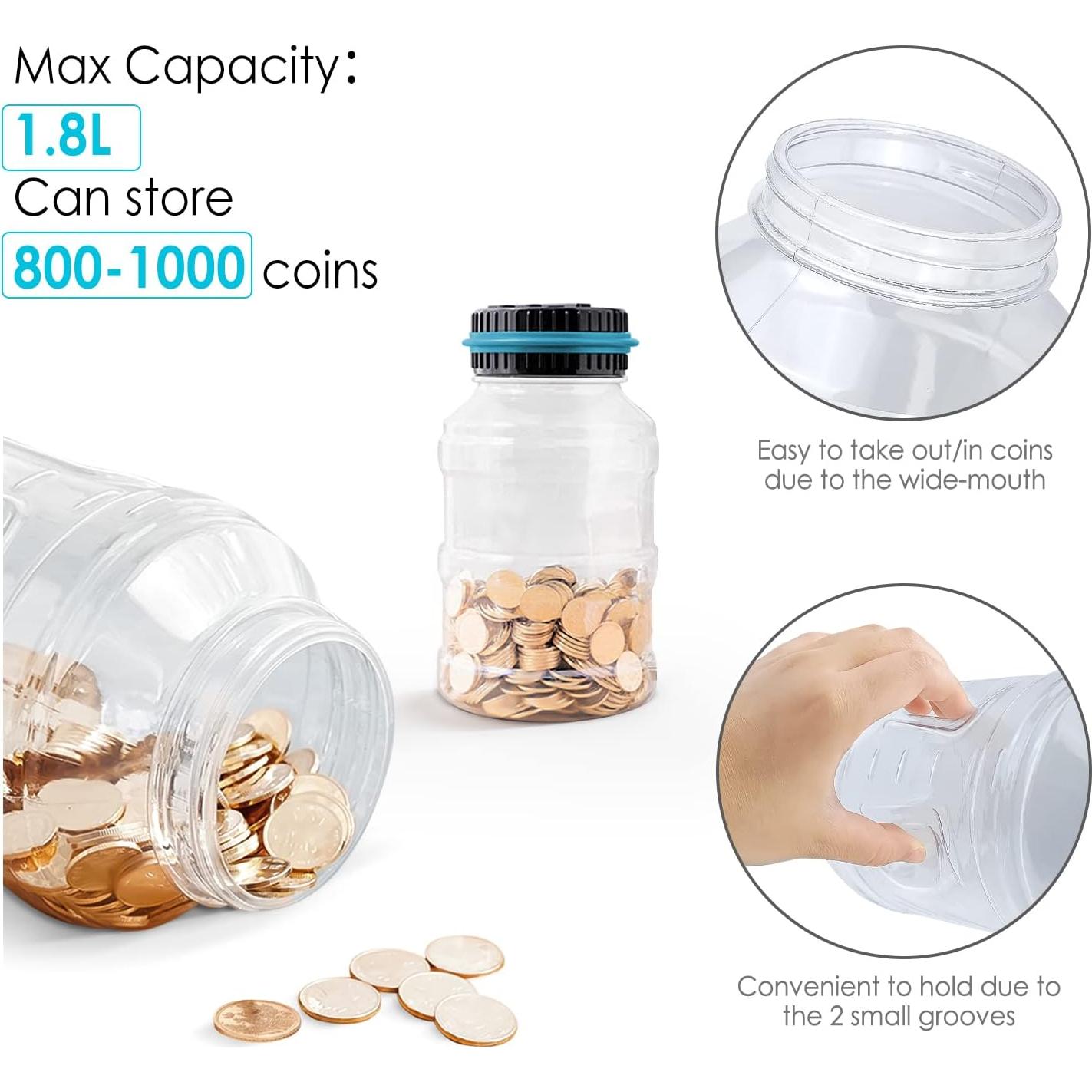 Alcancía Digital Vcertcpl 1.8L con Contador LCD Azul