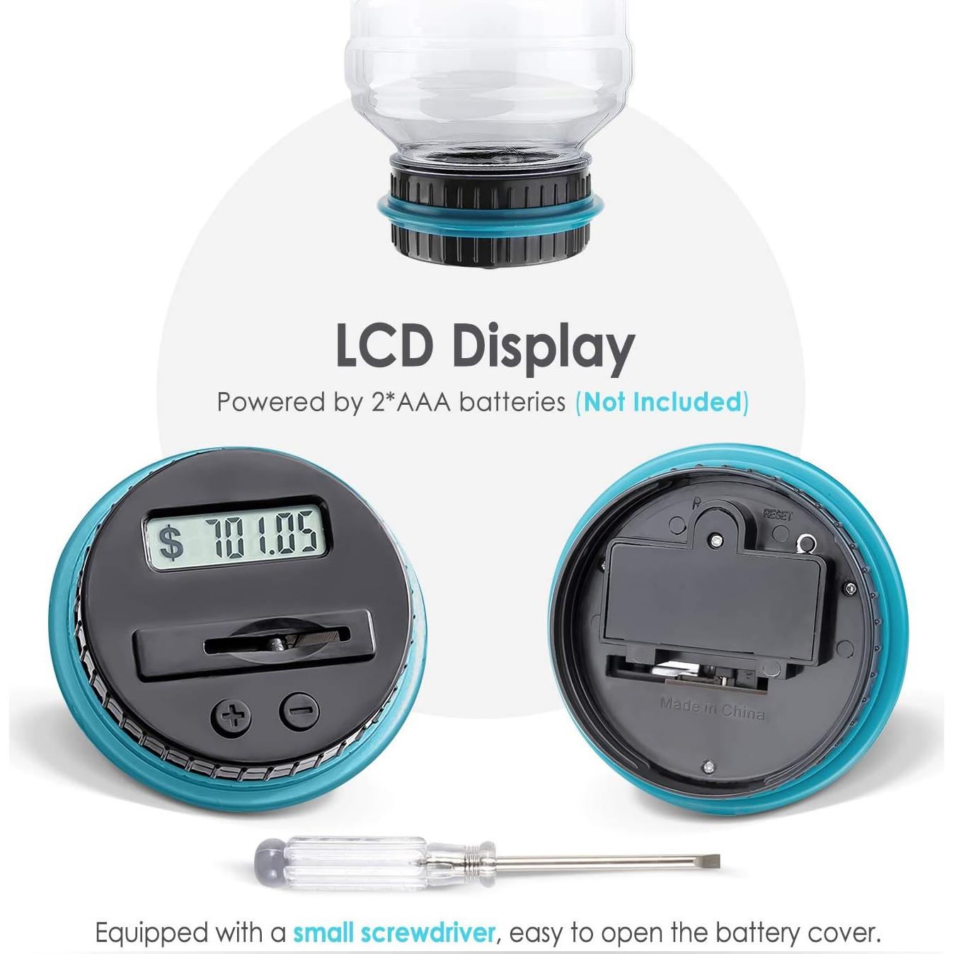 Alcancía Digital Vcertcpl 1.8L con Contador LCD Azul