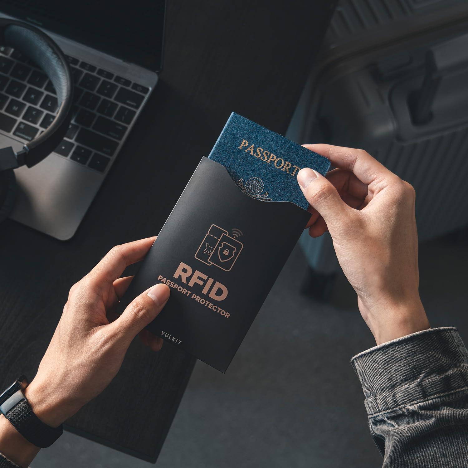 VULKIT Fundas Bloqueadoras RFID 8 Tarjetas y 2 Pasaportes