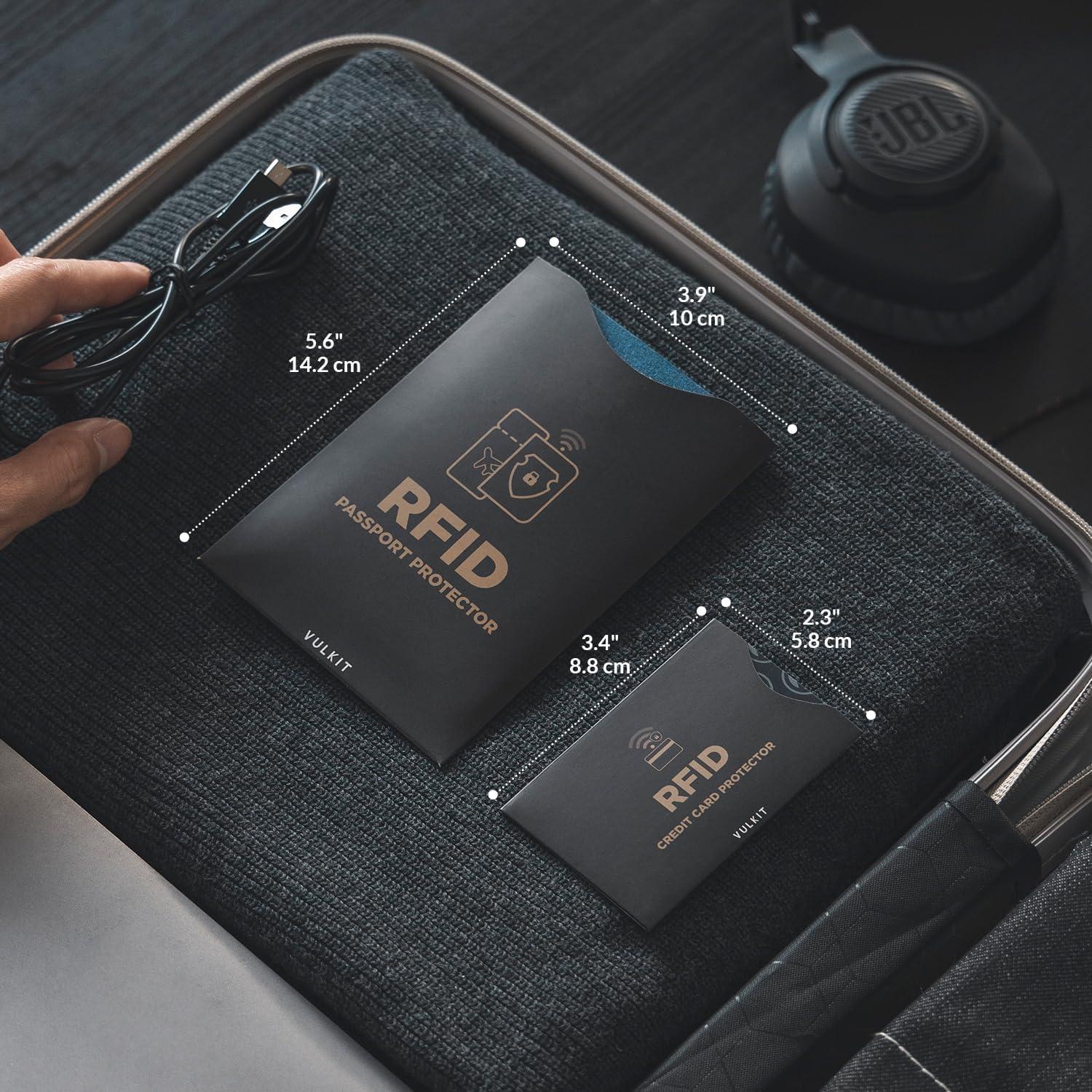 VULKIT Fundas Bloqueadoras RFID 8 Tarjetas y 2 Pasaportes
