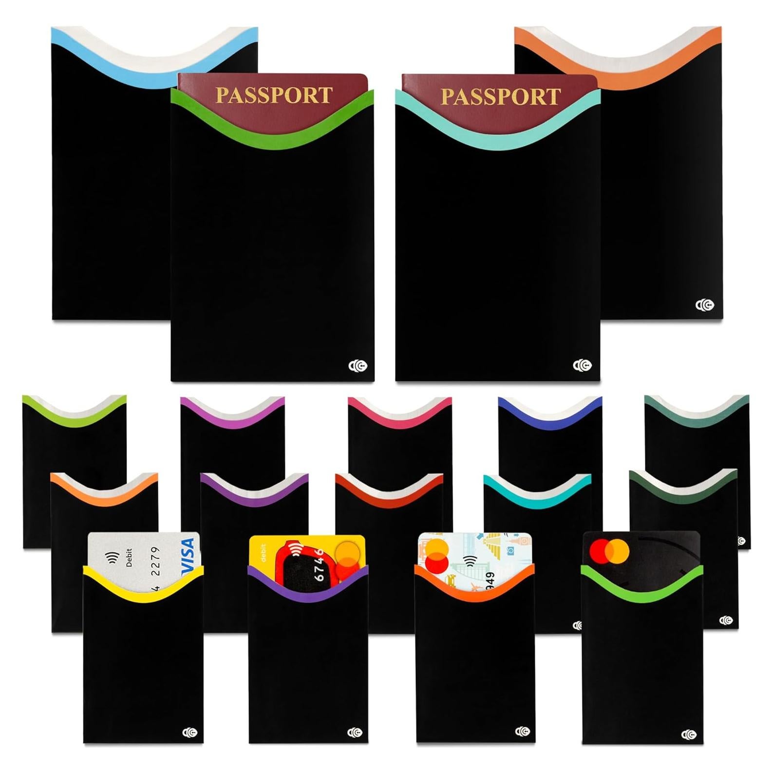 Mangas RFID para Tarjetas y Pasaporte RFID SECURE - 14 Cortas y 4 Largas