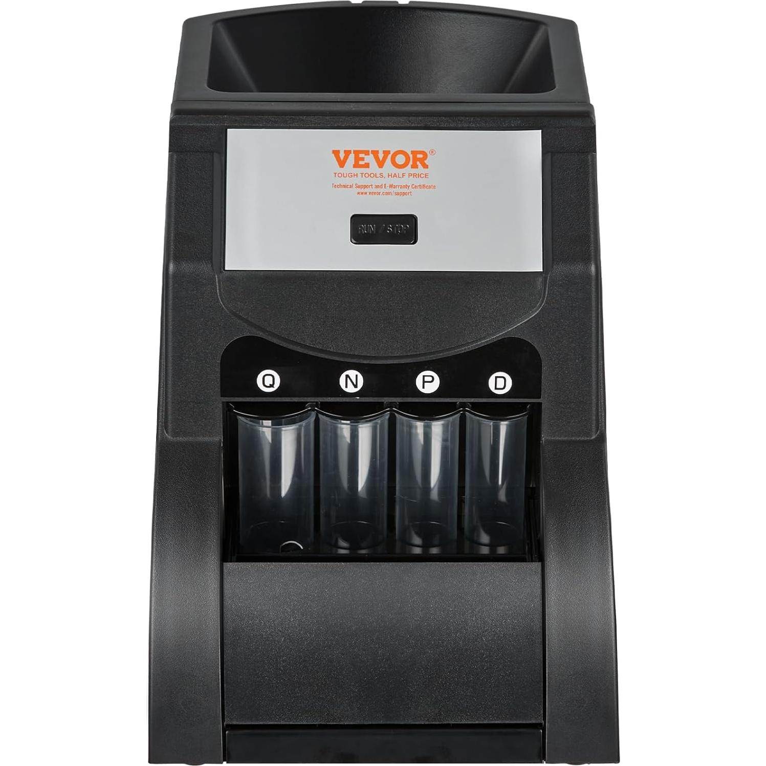 Clasificador de Monedas VEVOR Negro 200 Monedas 230/min