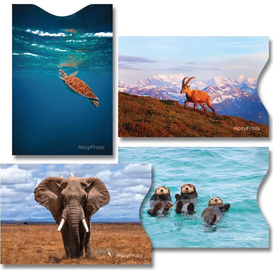 8 Fundas Bloqueadoras RFID PokCat - Diseños Animales Coloridos