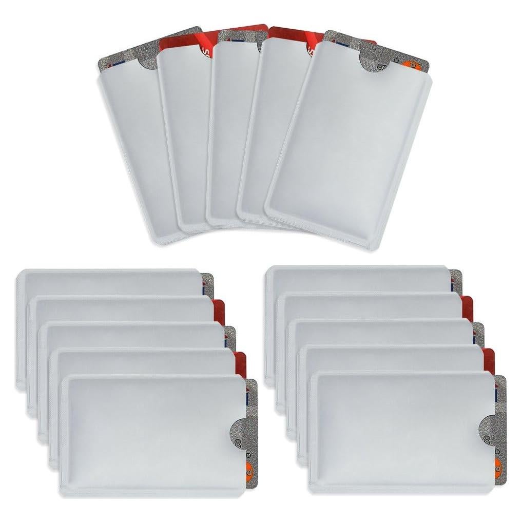 Fundas de Tarjeta de Crédito Owfeel RFID 15 Unidades Plata