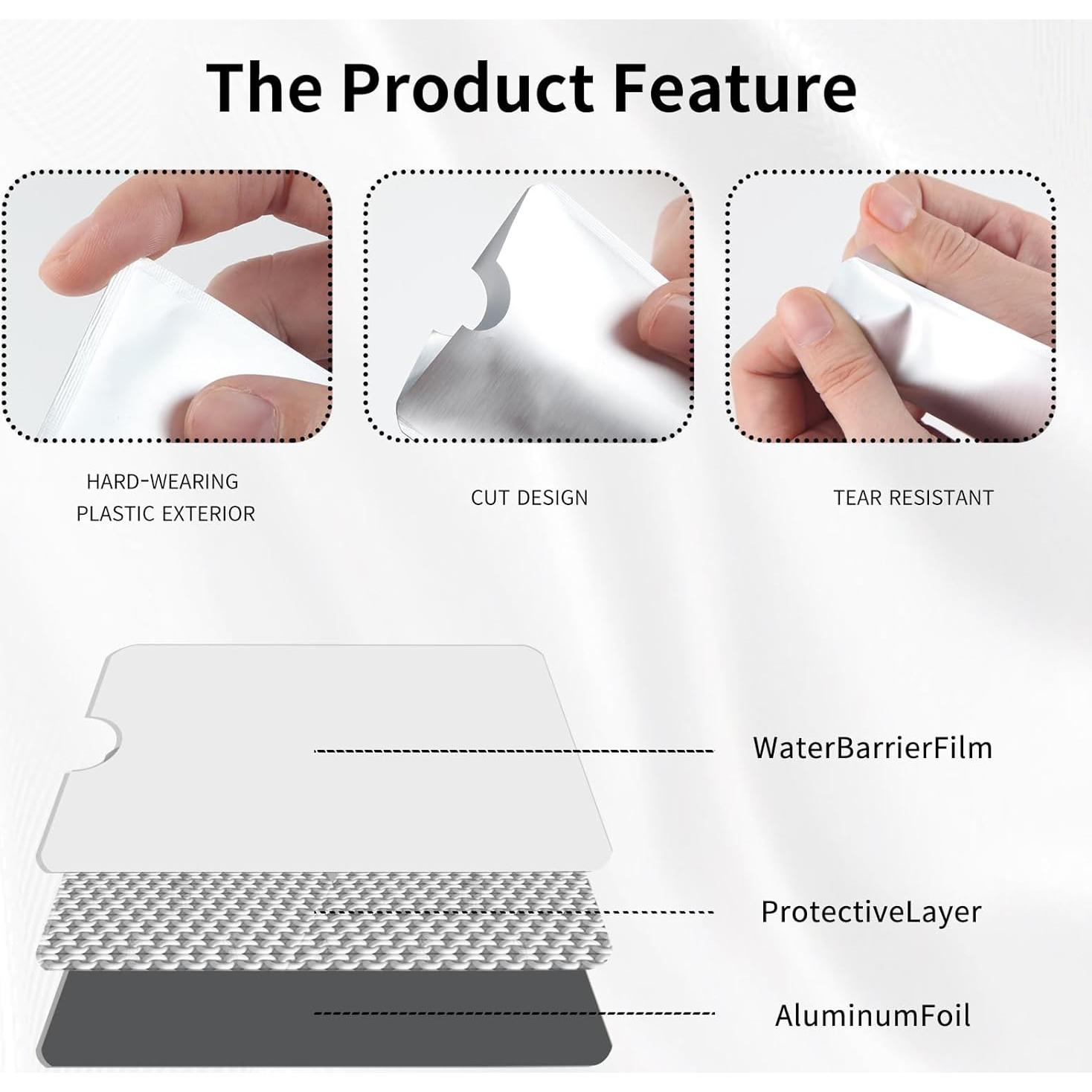 Fundas de Tarjeta de Crédito Owfeel RFID 15 Unidades Plata